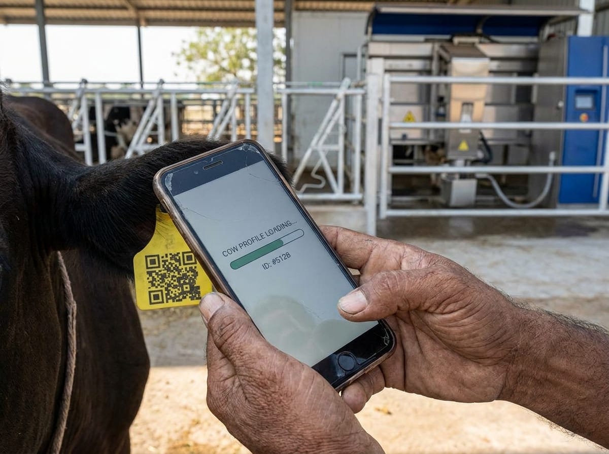 Scanning cattle with mobile app